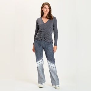 XCVI 4 Pocket Fold over Pants, Chisel Wash Quernstone